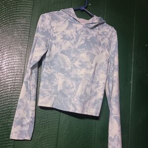 Victoria's Secret Blue & White Tie-Dye Long Sleeve Hoodie